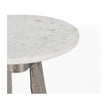 Classic Home Leyton Marble/Aluminum Round Accent Table