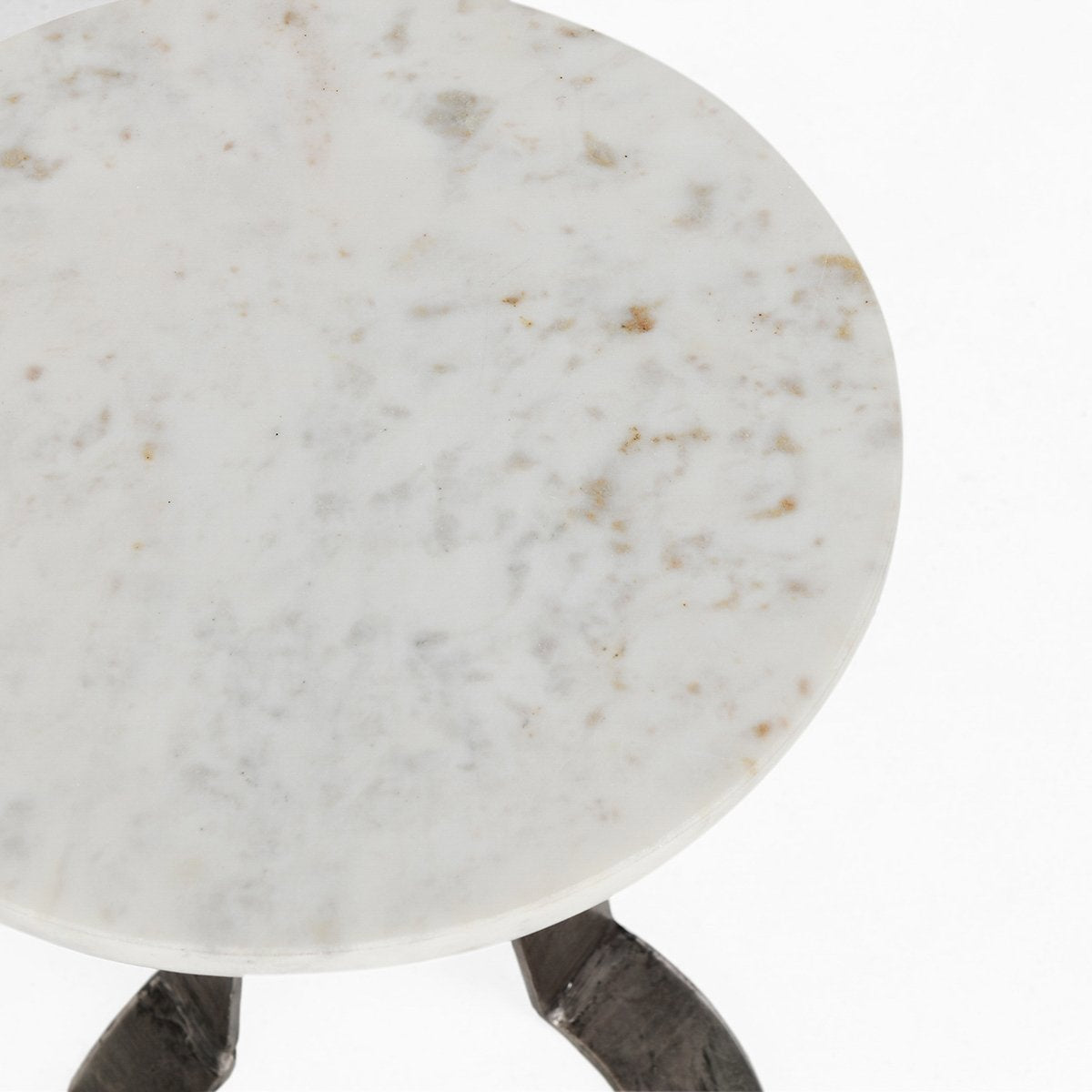 Classic Home Leyton Marble/Aluminum Round Accent Table