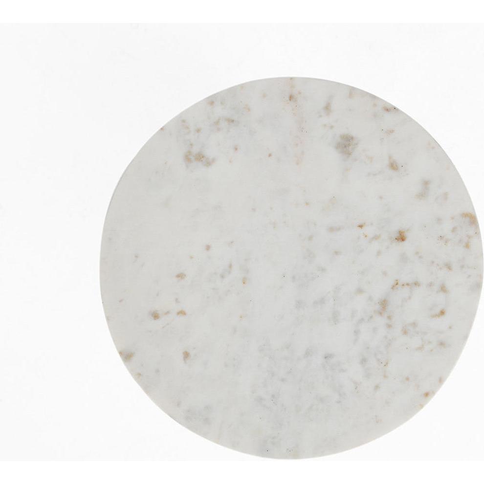 Classic Home Leyton Marble/Aluminum Round Accent Table