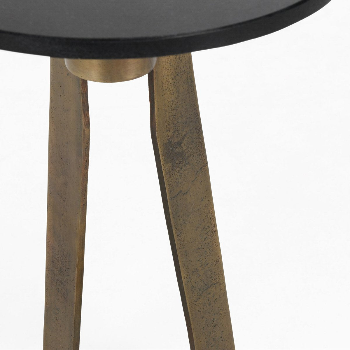 Classic Home Leyton Marble/Aluminum Round Accent Table