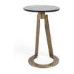 Classic Home Leyton Marble/Aluminum Round Accent Table