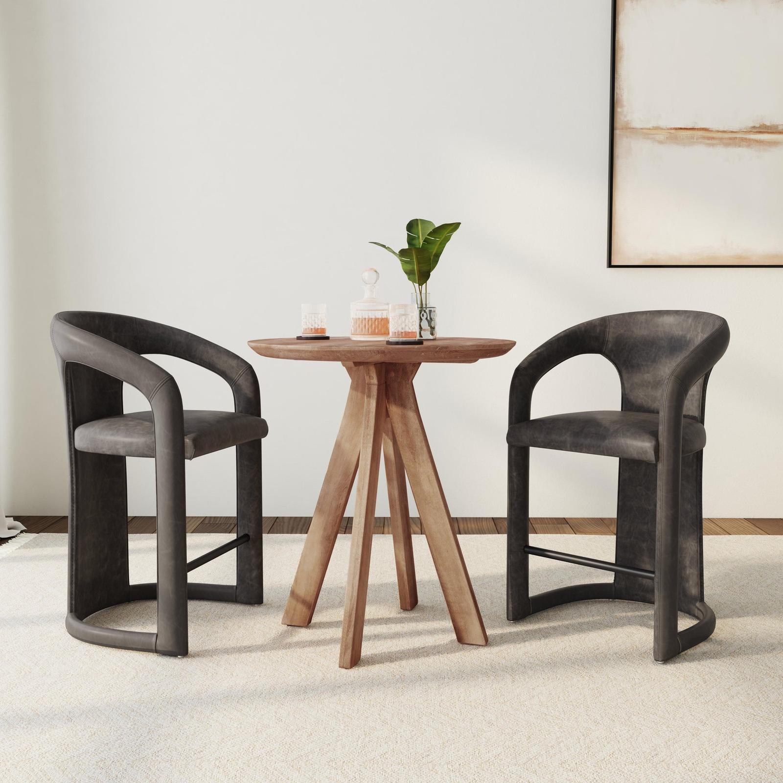 Classic Home Rodrigo Solid Wood Round Bar Table