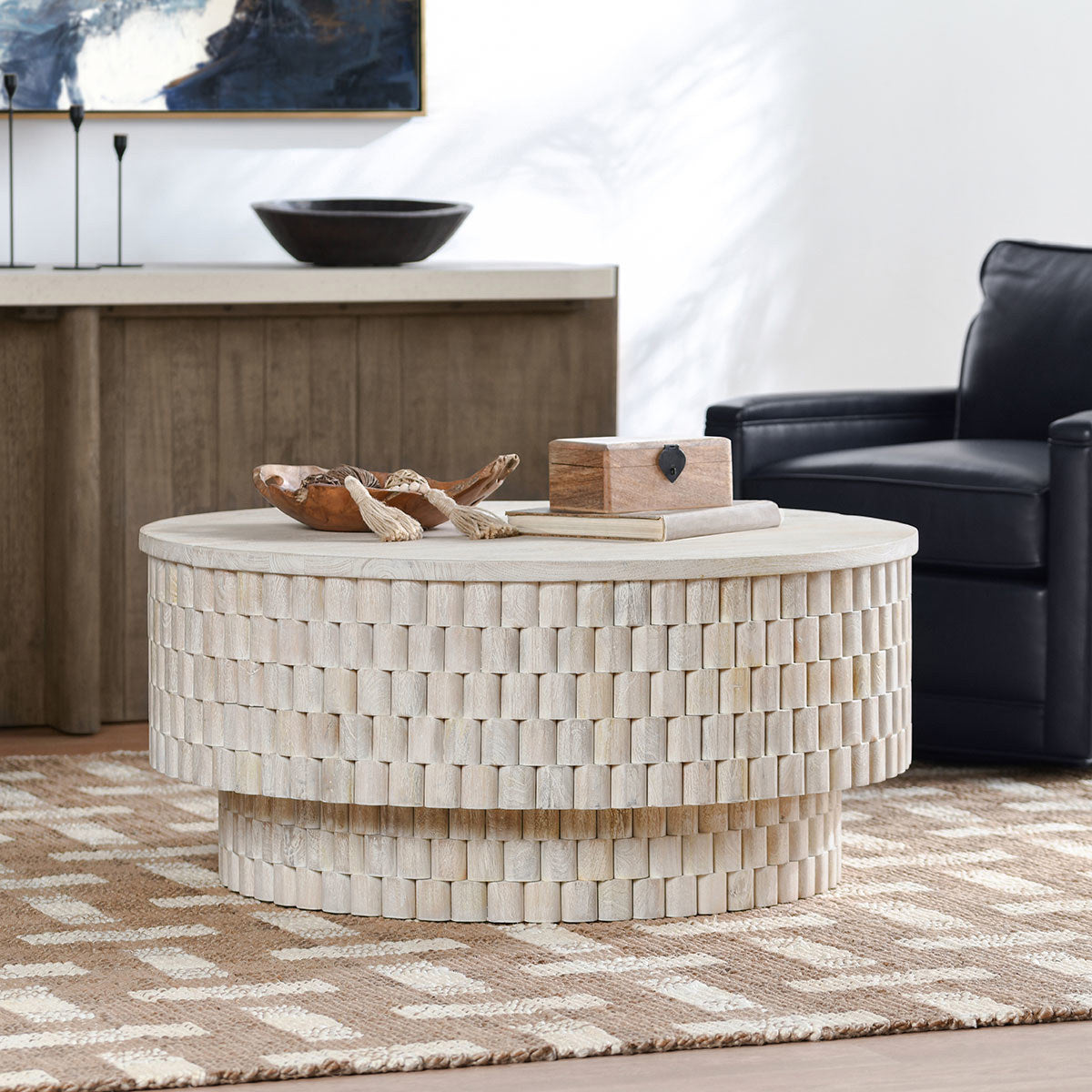 Classic Home Norwood Solid Wood Round Coffee Table