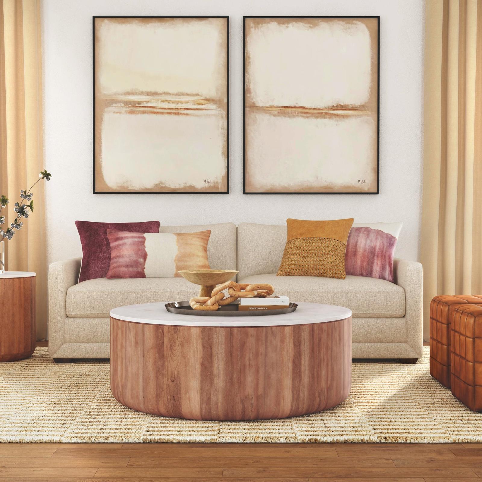 Classic Home Josie Solid Wood Round Coffee Table