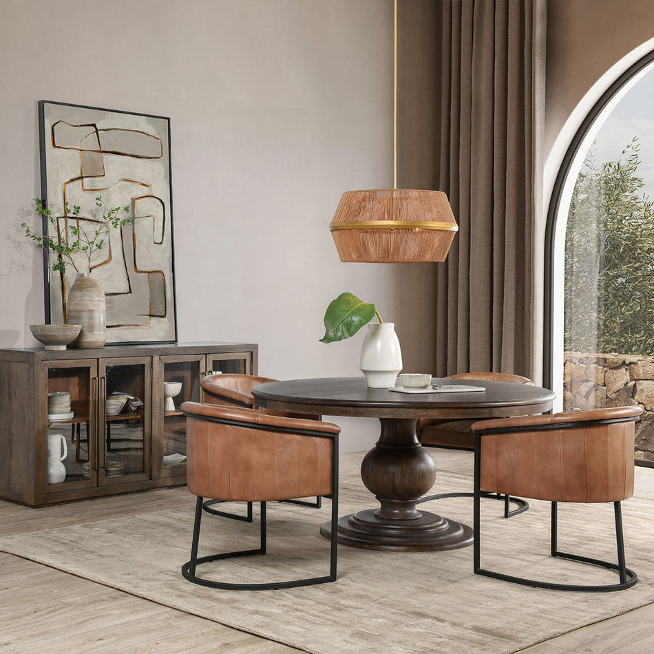 Classic Home Brookside Solid Wood Round Dining Table