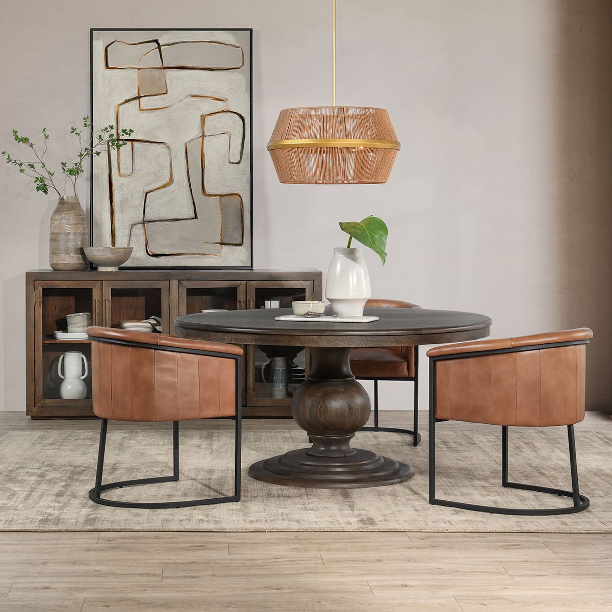 Classic Home Brookside Solid Wood Round Dining Table