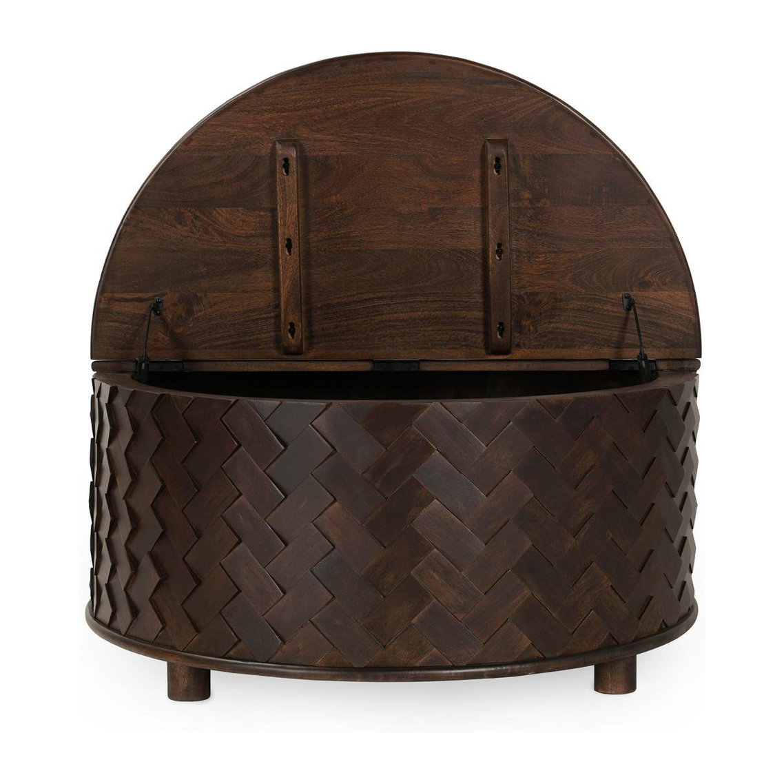 Classic Home Shira Solid Wood Round Storage Coffee Table