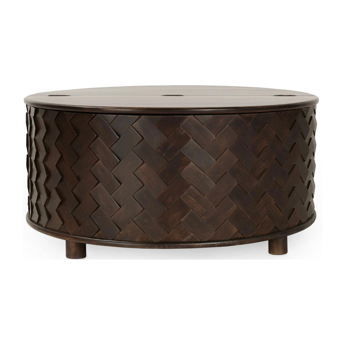 Classic Home Shira Solid Wood Round Storage Coffee Table