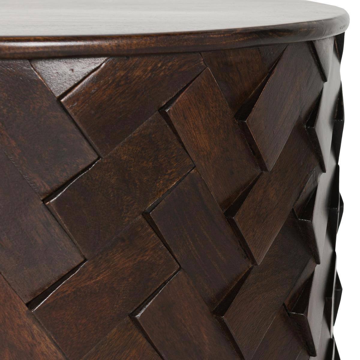 Classic Home Shira Solid Wood Round Storage Coffee Table