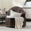 Classic Home Shira Solid Wood Round Storage Coffee Table