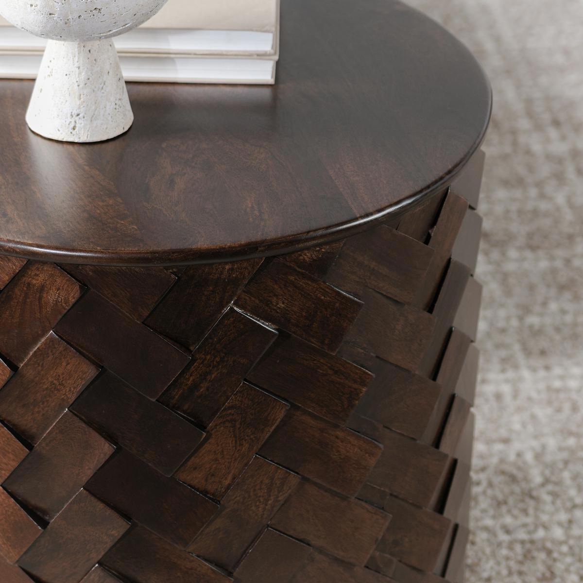 Classic Home Shira Solid Wood Round End Table
