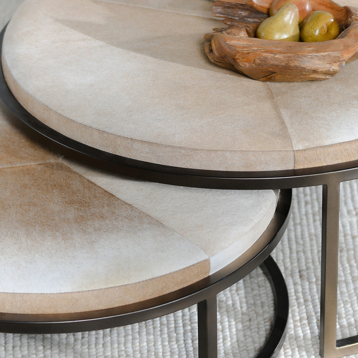 Classic Home Hayword Hide Nesting Coffee Tables - Set of 2