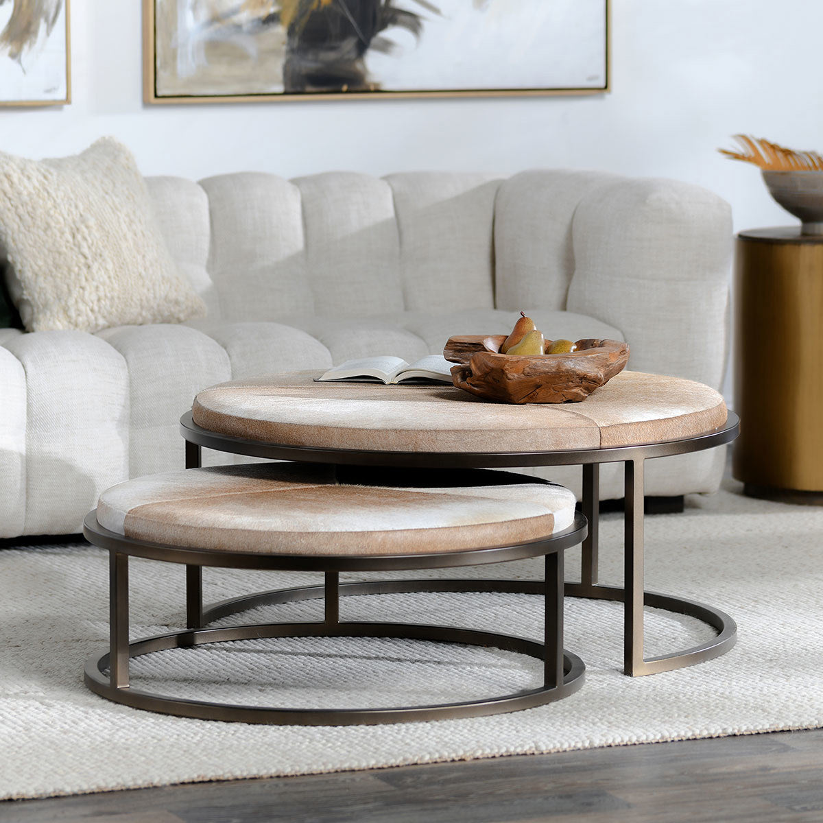 Classic Home Hayword Hide Nesting Coffee Tables - Set of 2