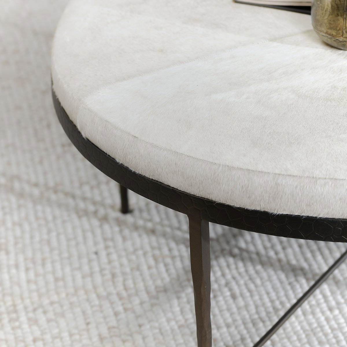 Classic Home Bose Hide Round Coffee Table Clearance