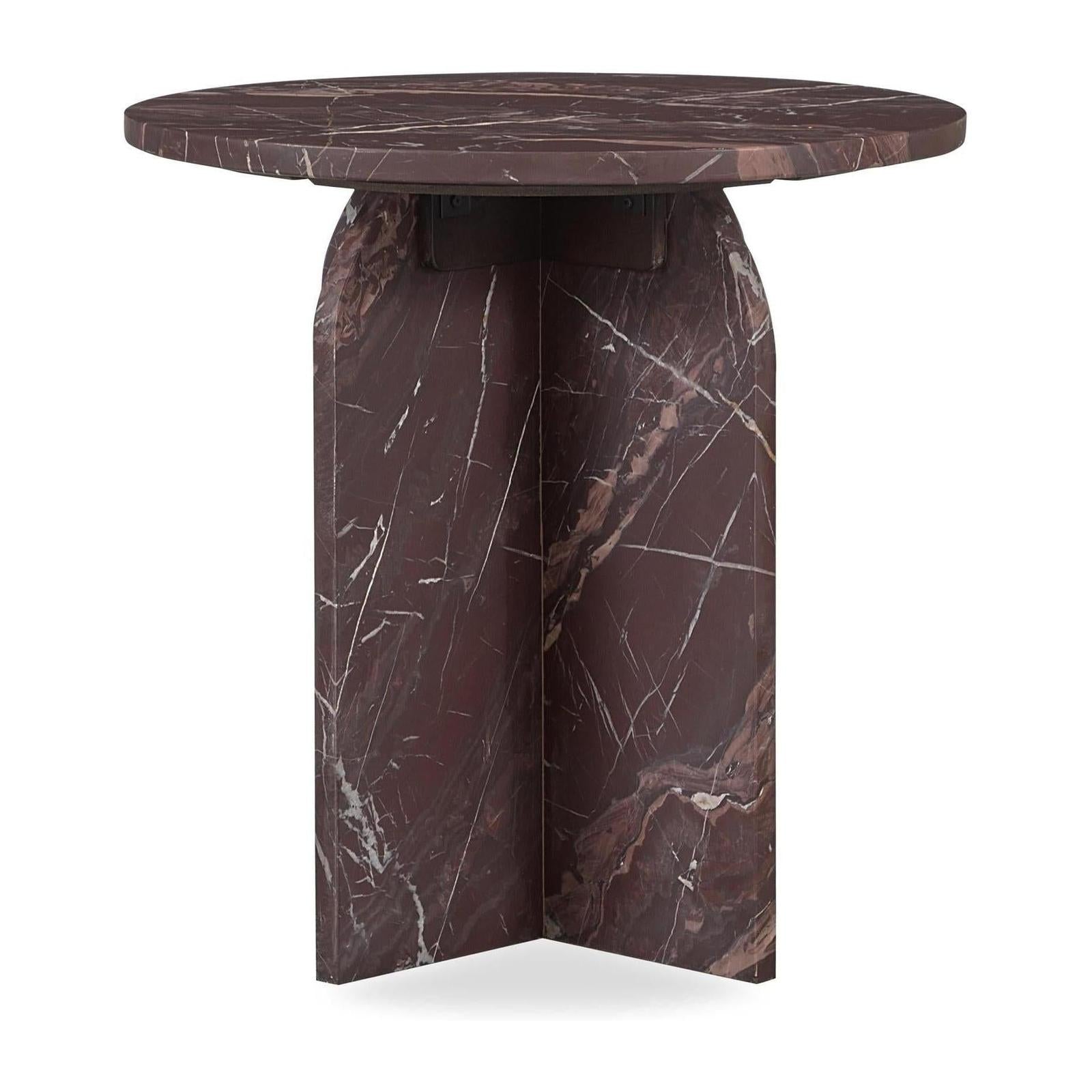 Classic Home Reilly Marble Round Accent Table, Small