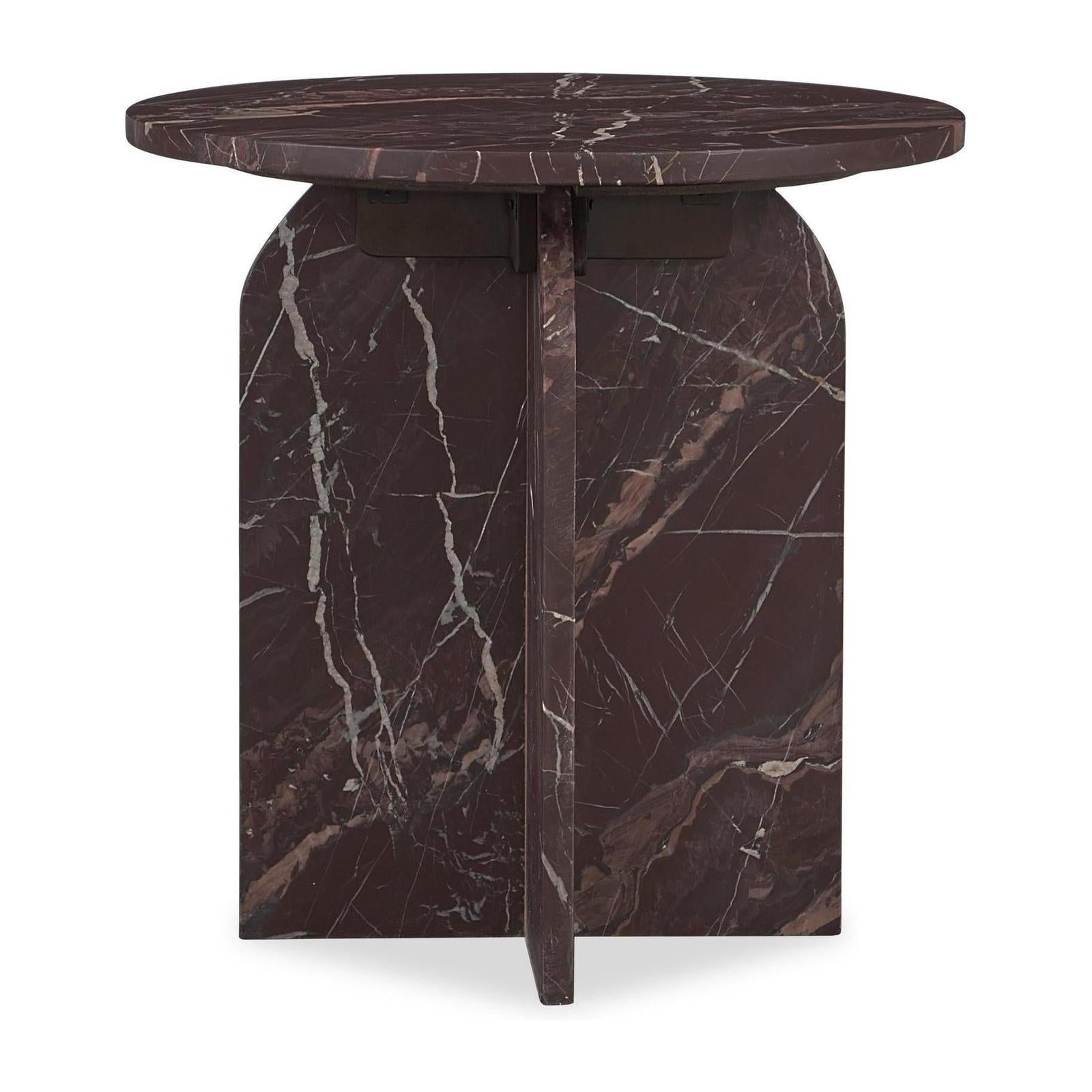 Classic Home Reilly Marble Round Accent Table, Small
