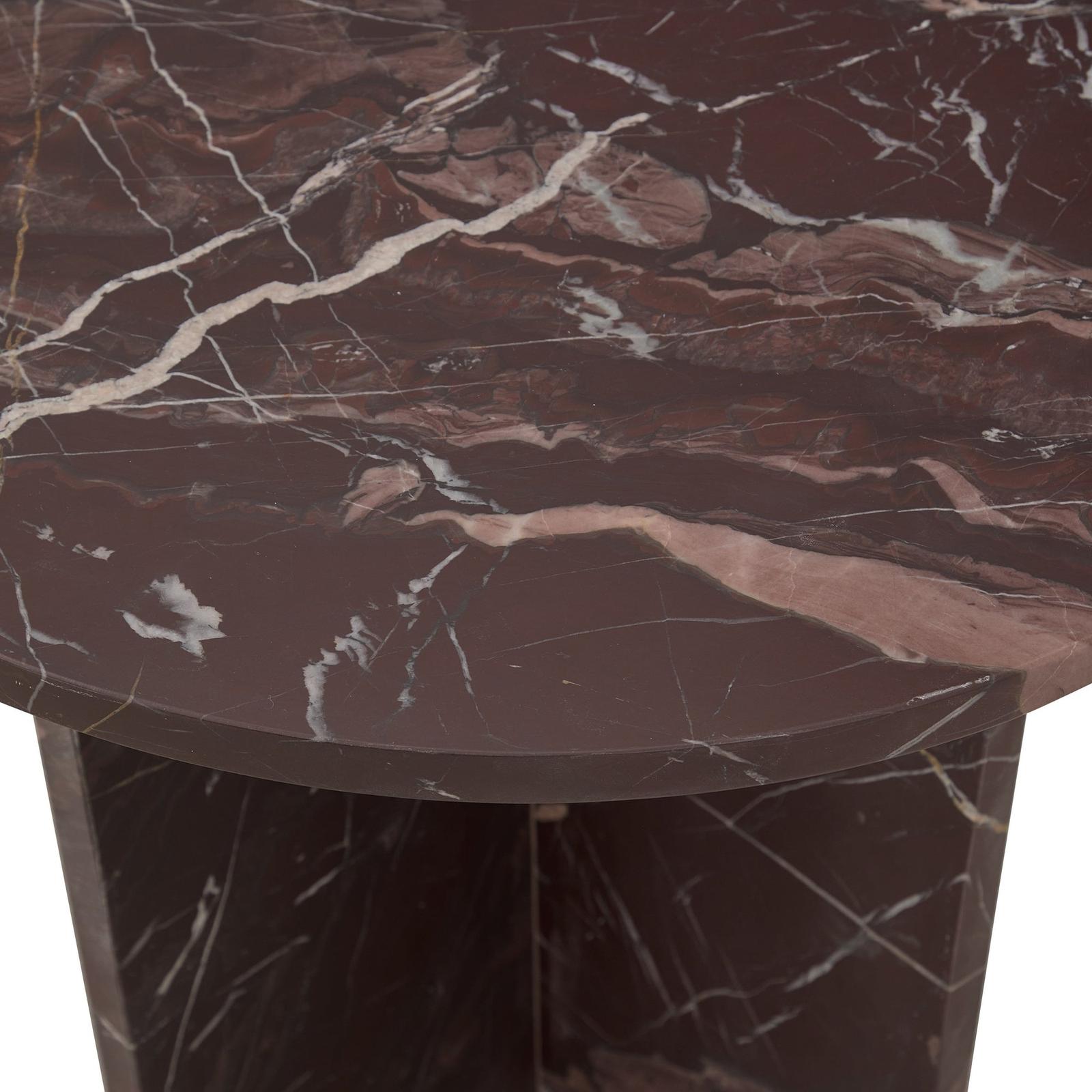 Classic Home Reilly Marble Round Accent Table, Small