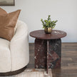 Classic Home Reilly Marble Round Accent Table, Small
