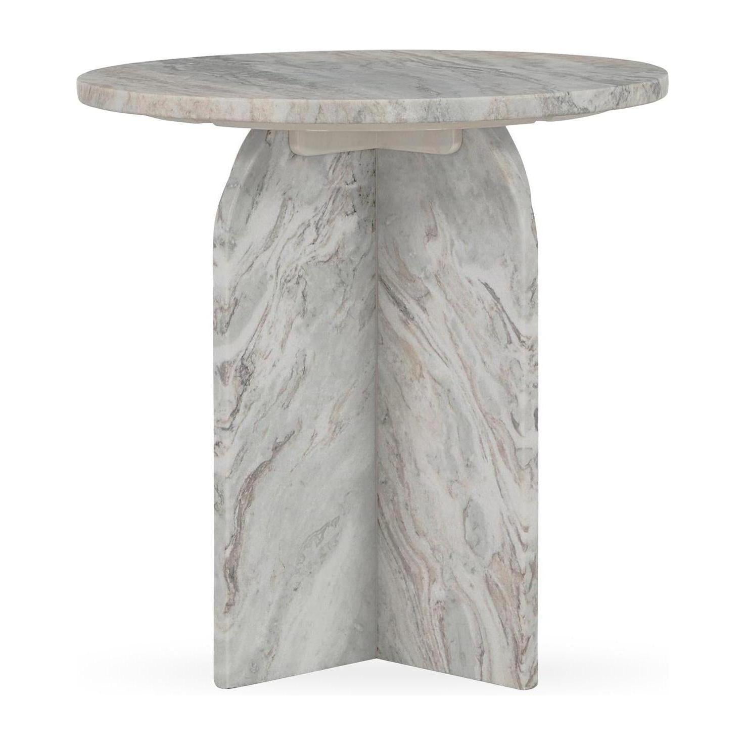 Classic Home Reilly Marble Round Accent Table, Small