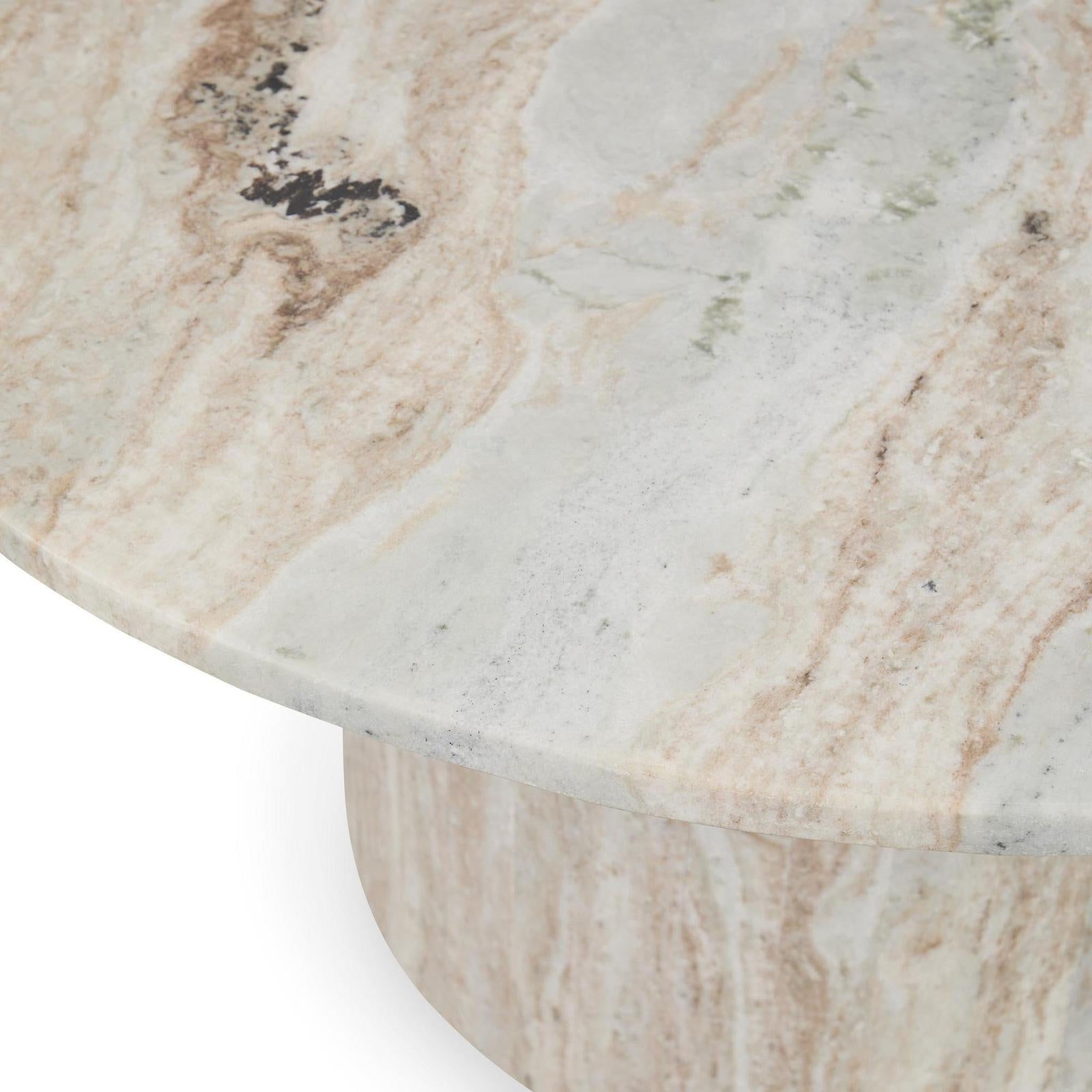 Classic Home Amberly Marble Round Coffee Table