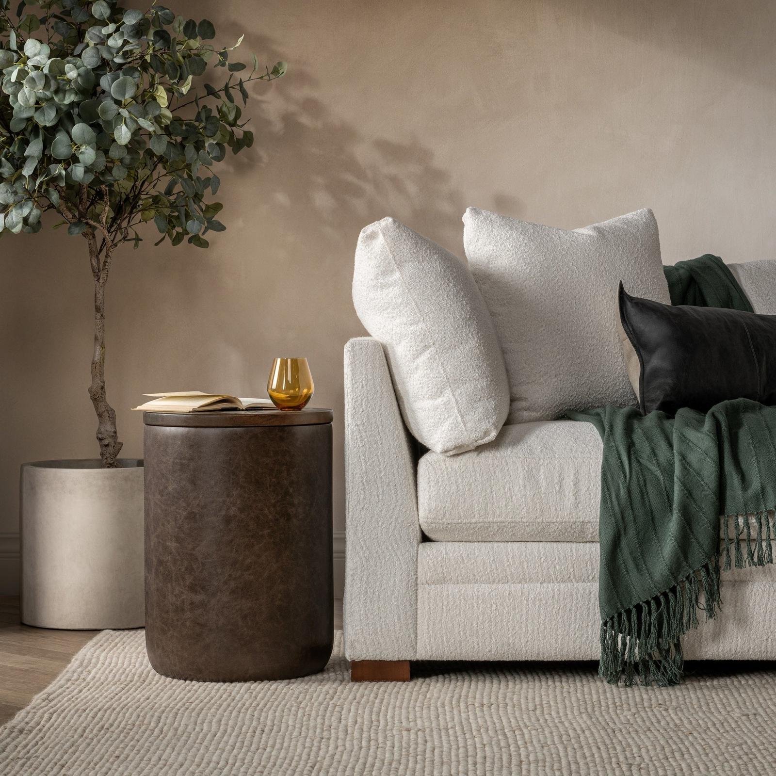 Classic Home Andra Leather Round Accent Table