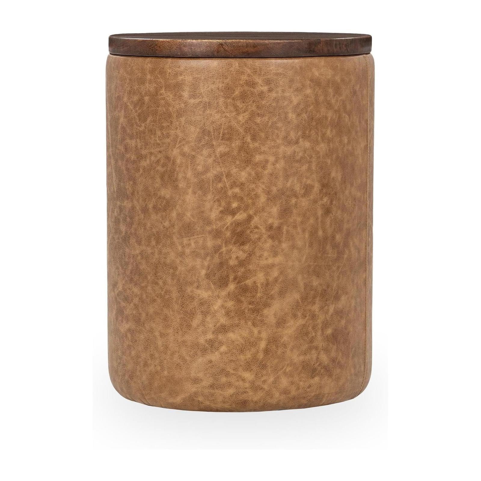 Classic Home Andra Leather Round Accent Table