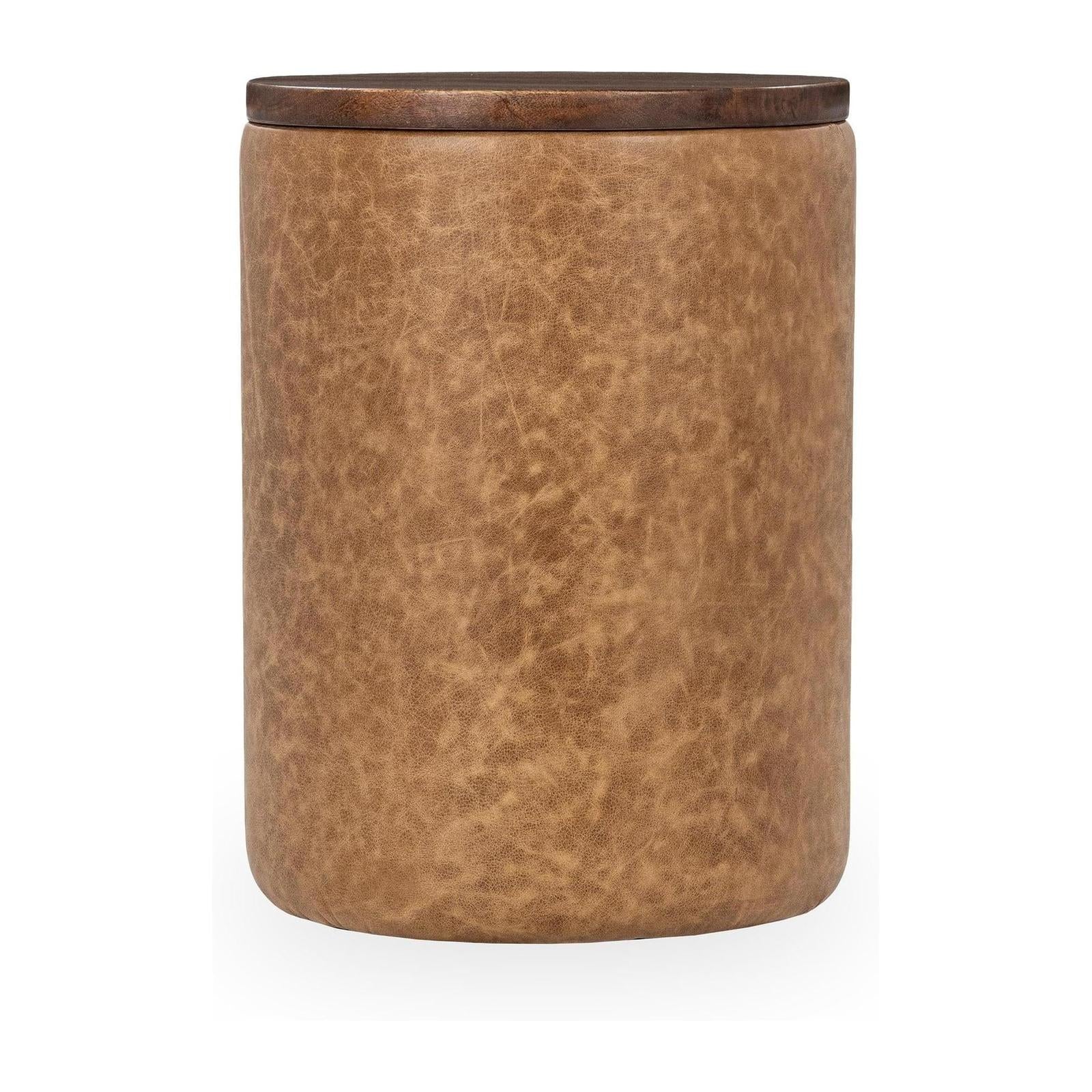 Classic Home Andra Leather Round Accent Table