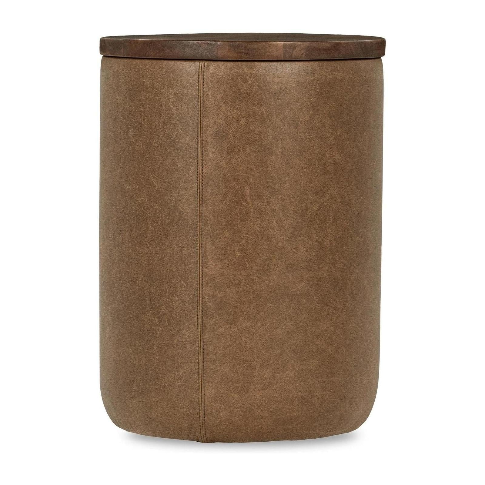 Classic Home Andra Leather Round Accent Table