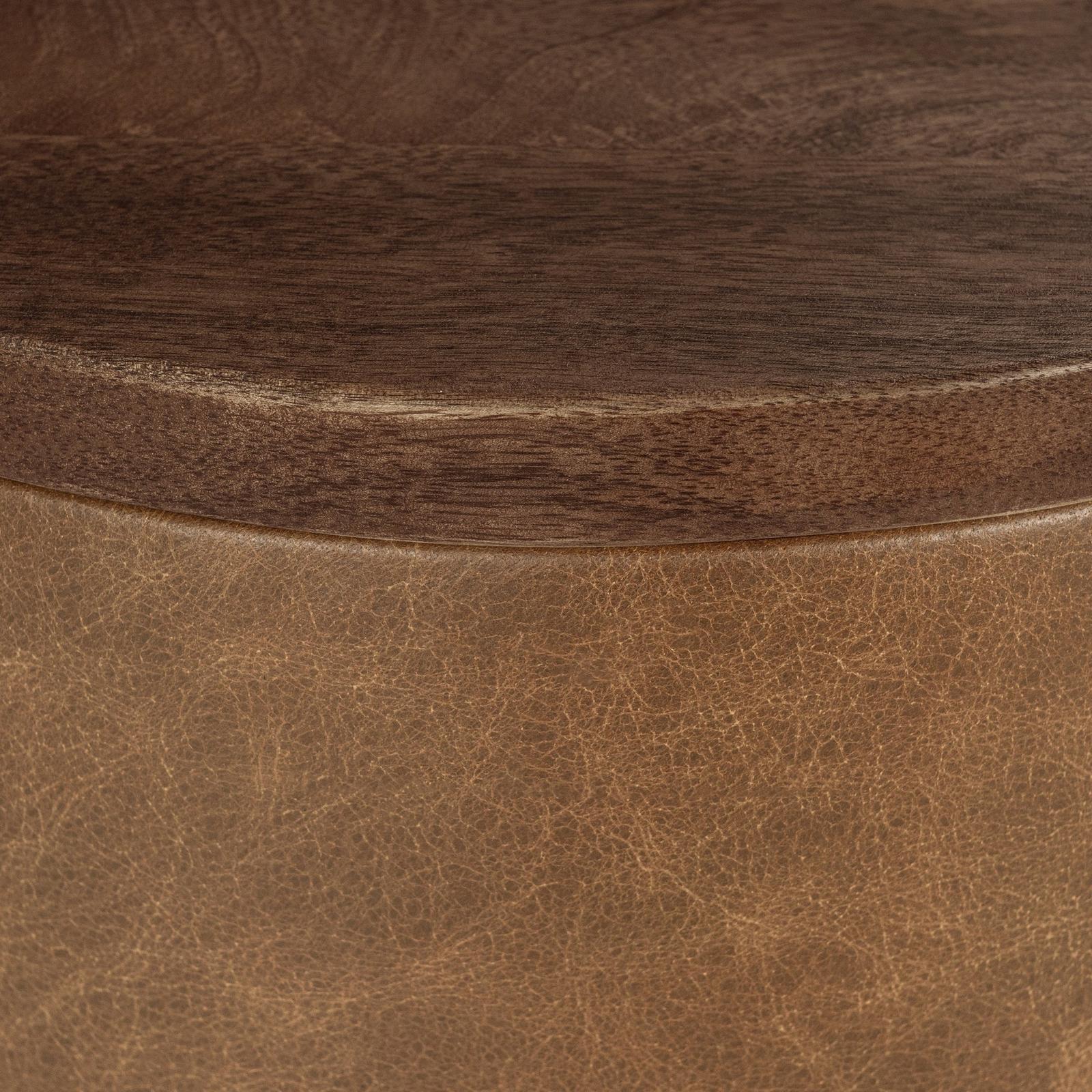 Classic Home Andra Leather Round Accent Table