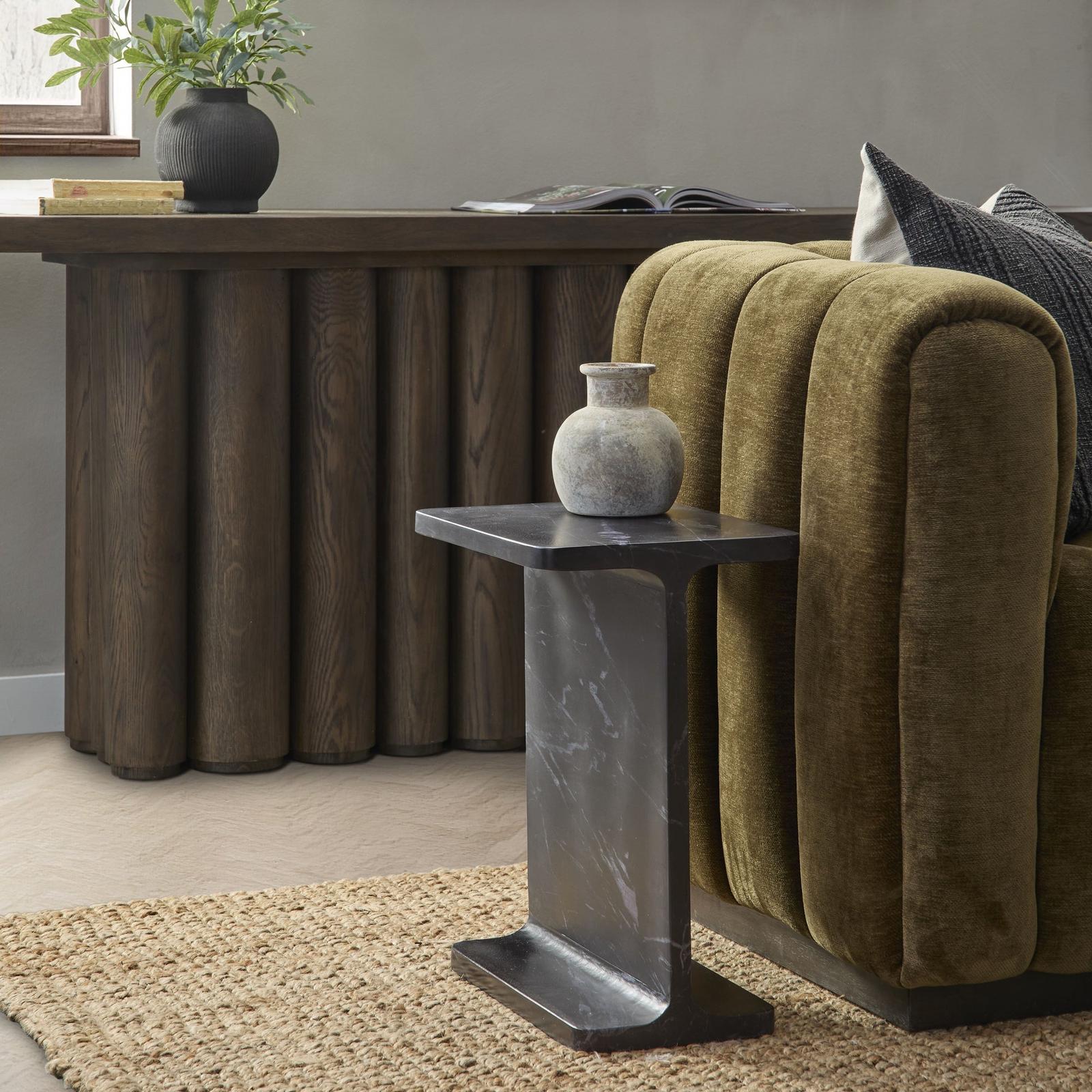 Classic Home Delaney Marble Rectangle Accent Table