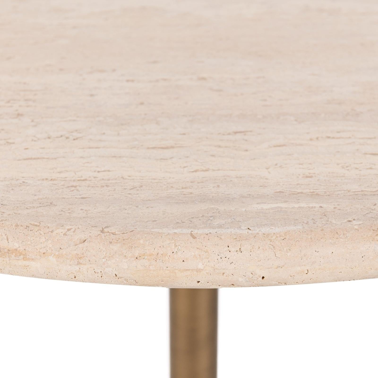 Classic Home Malani Travertine Round Dining Table