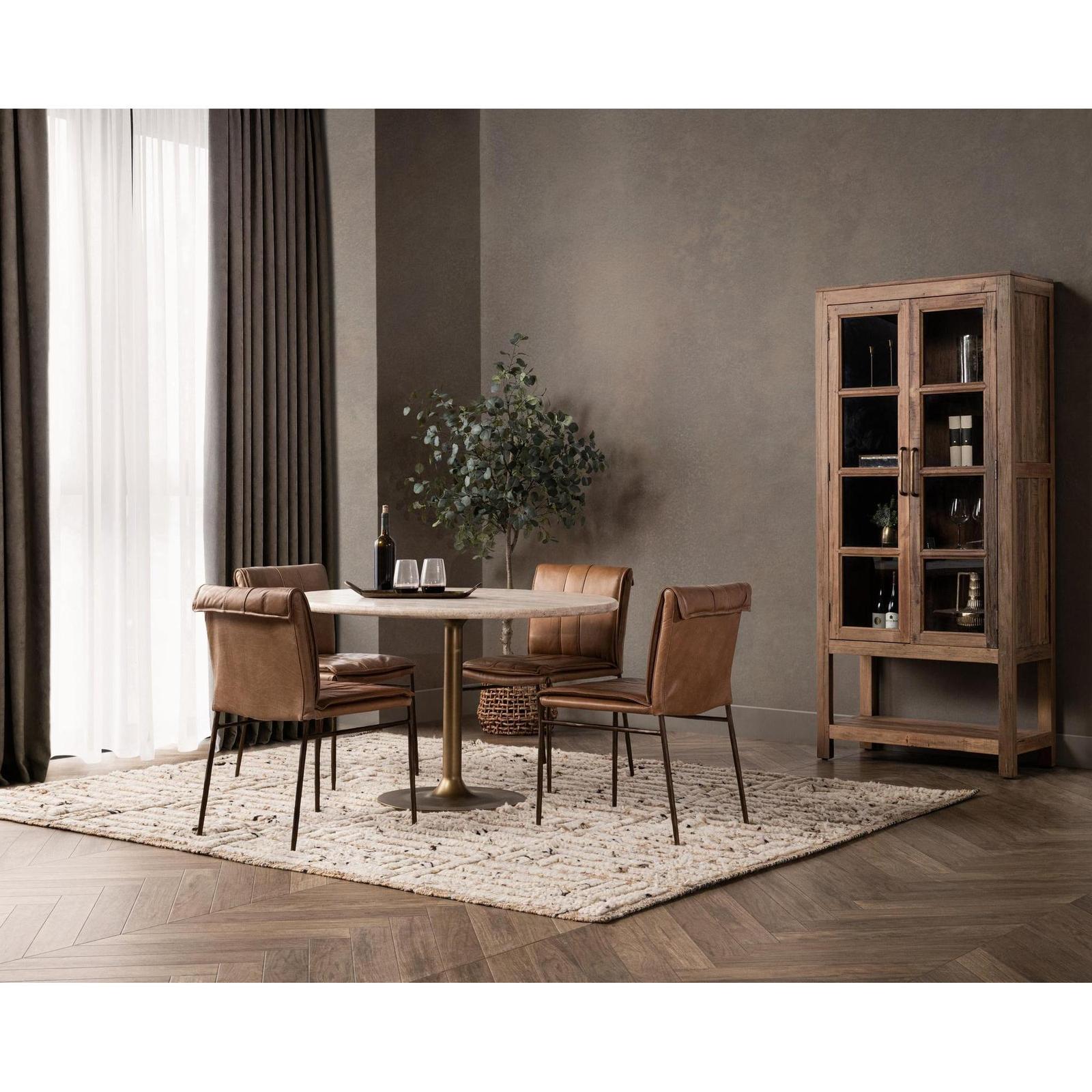 Classic Home Malani Travertine Round Dining Table