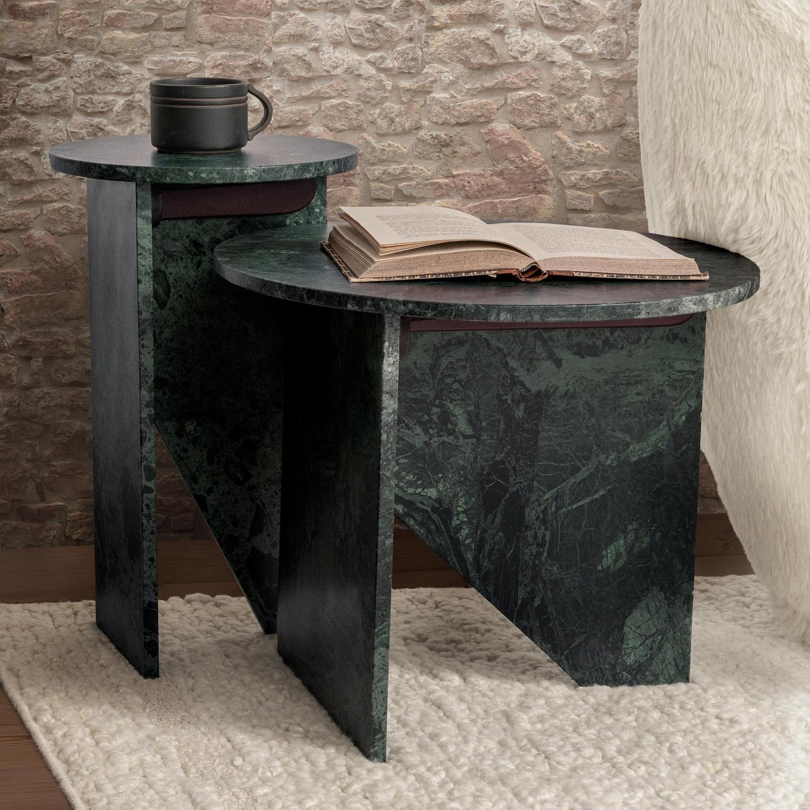 Classic Home Briley Marble Round Accent Table Large