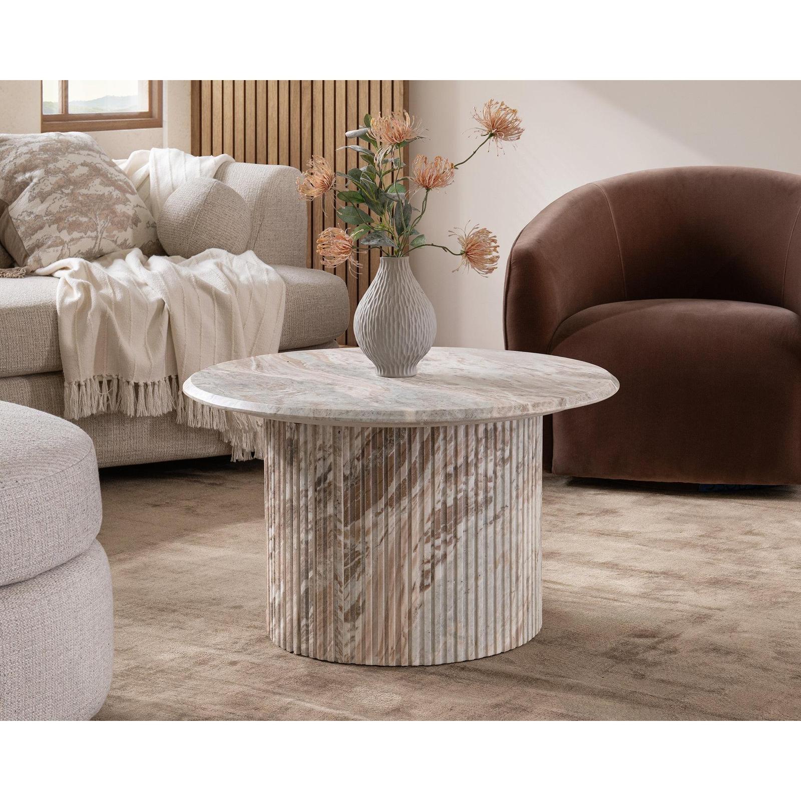Classic Home Nordens Marble Round Coffee Table