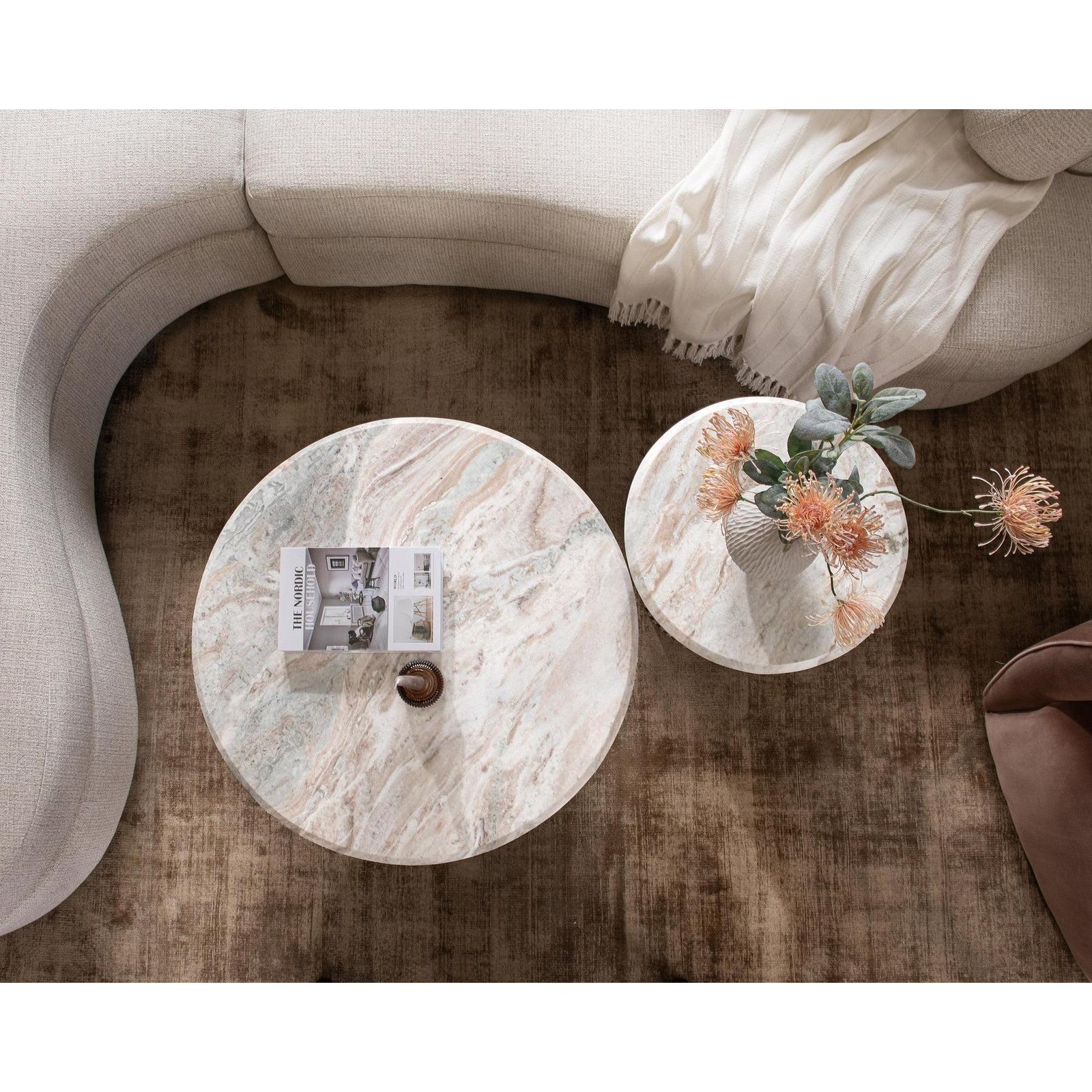 Classic Home Nordens Marble Round Coffee Table