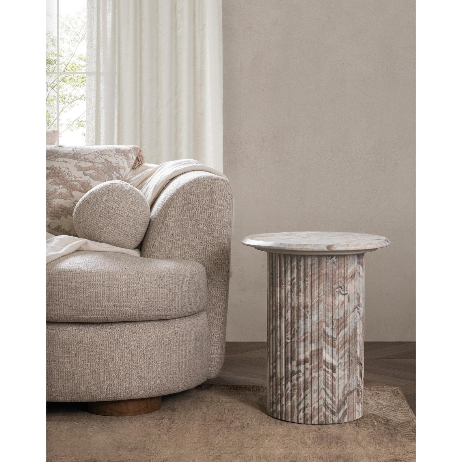 Classic Home Nordens Marble Round End Table