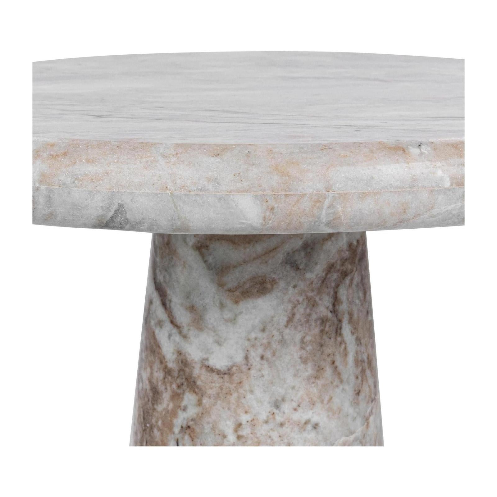 Classic Home Huxley Marble Round Accent Table