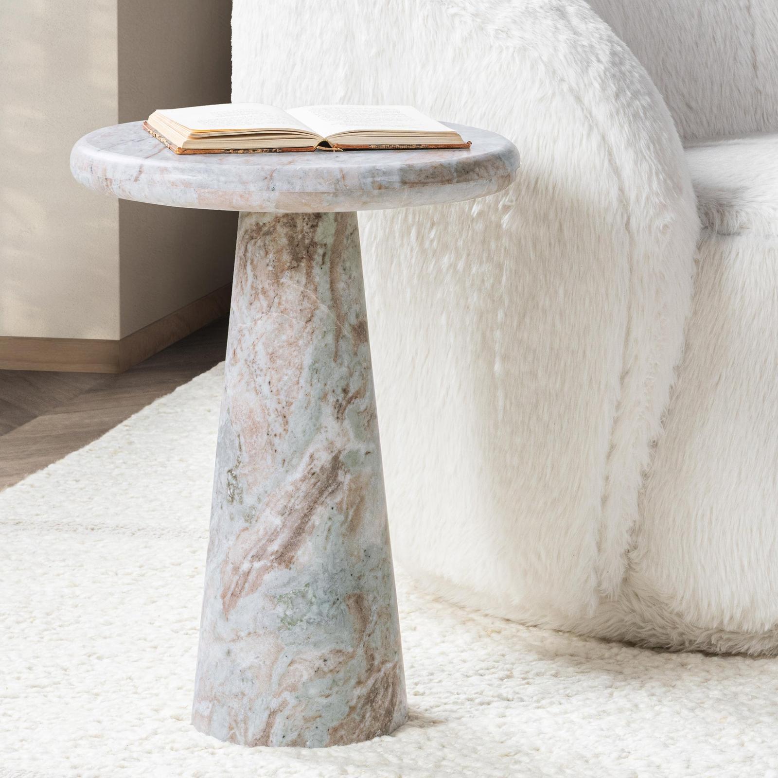 Classic Home Huxley Marble Round Accent Table