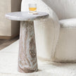 Classic Home Huxley Marble Round Accent Table