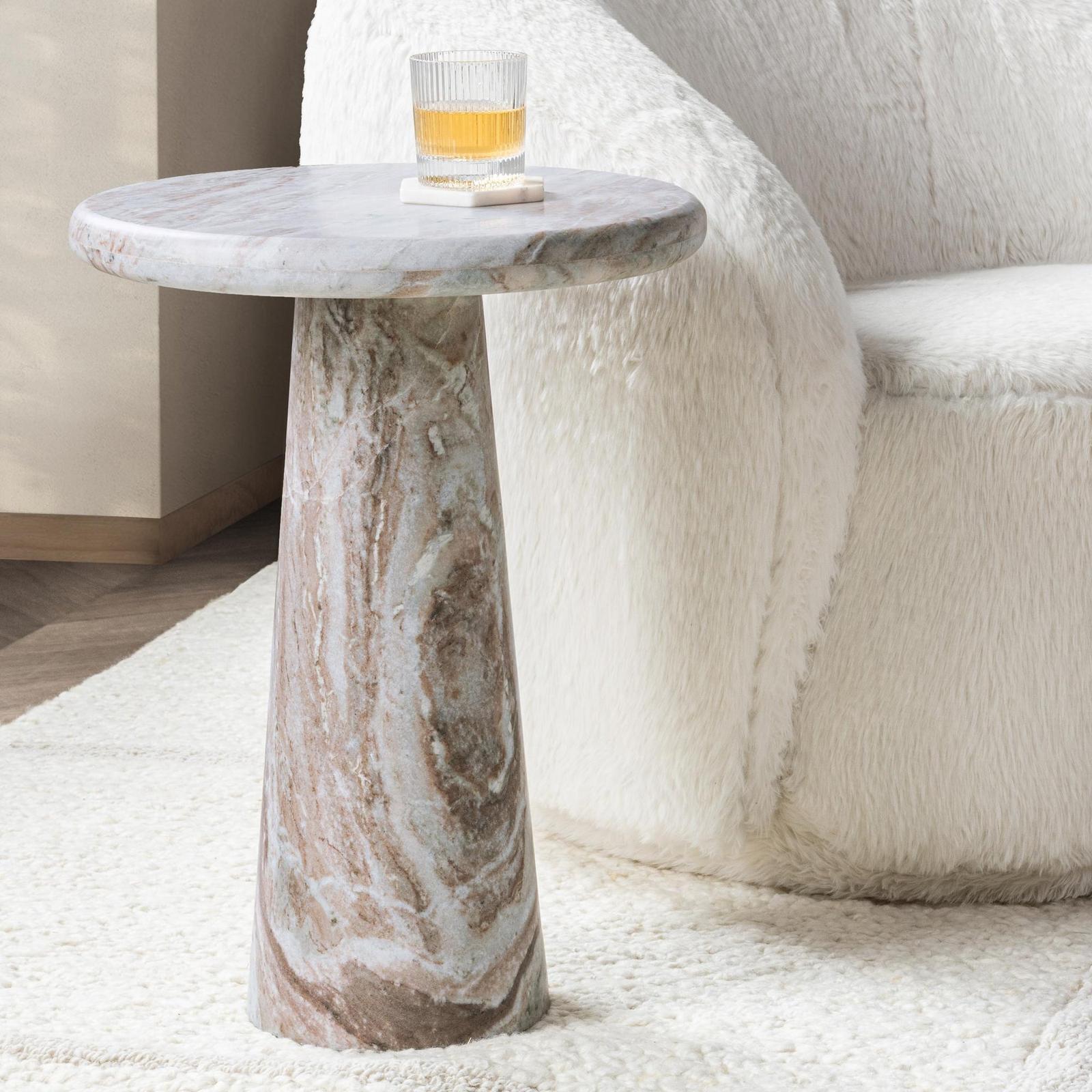 Classic Home Huxley Marble Round Accent Table