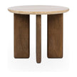 Classic Home Idella Travertine Round End Table