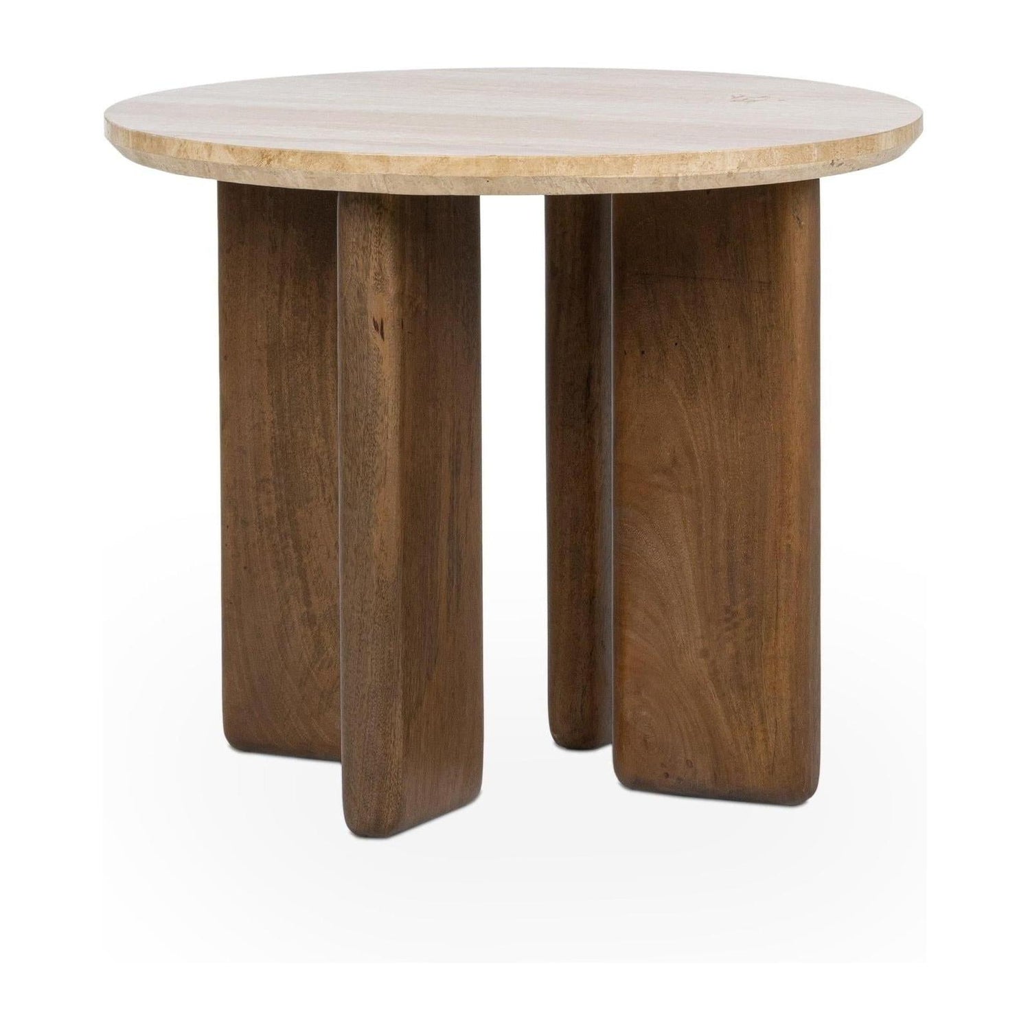 Classic Home Idella Travertine Round End Table