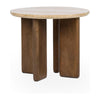 Classic Home Idella Travertine Round End Table