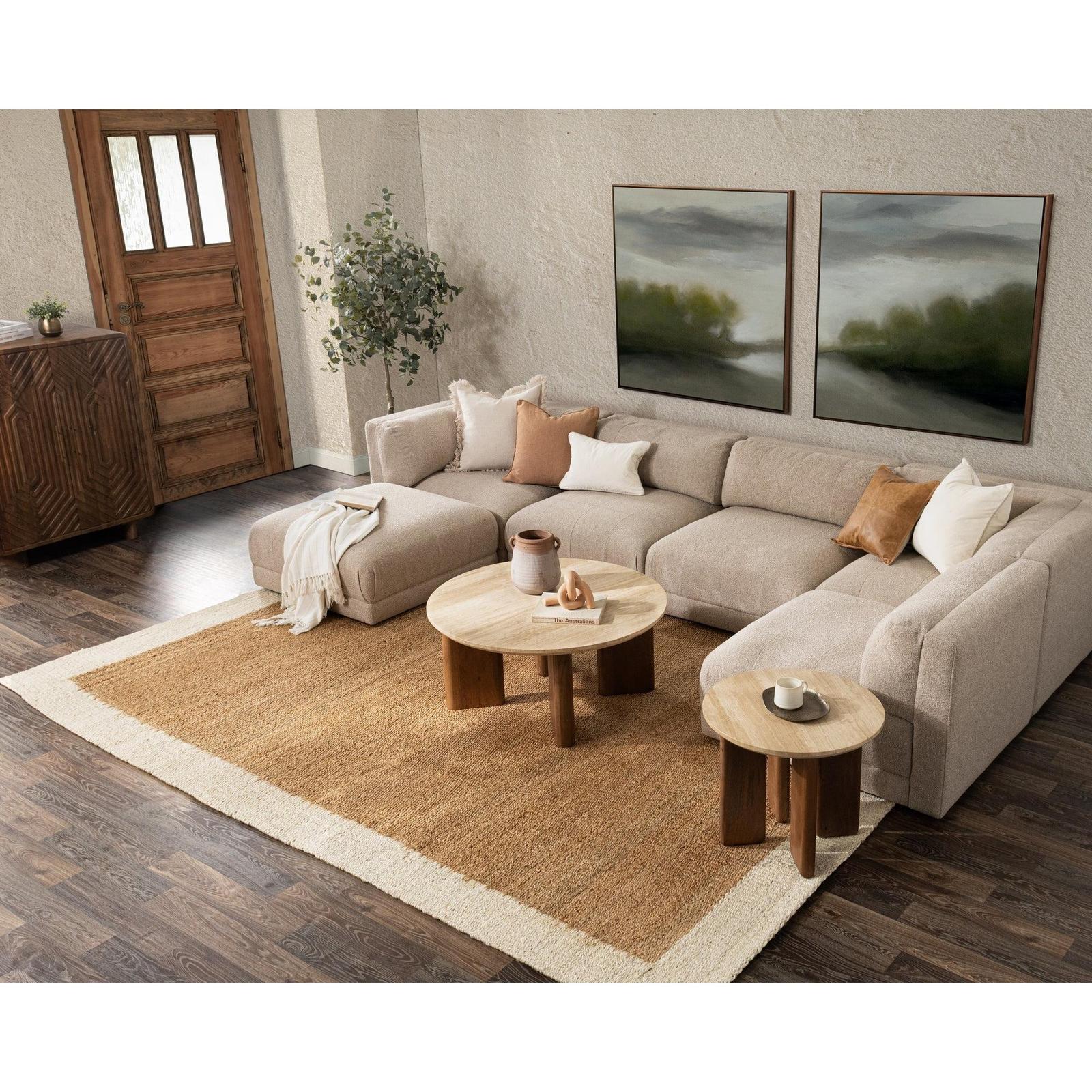 Classic Home Idella Travertine Round End Table