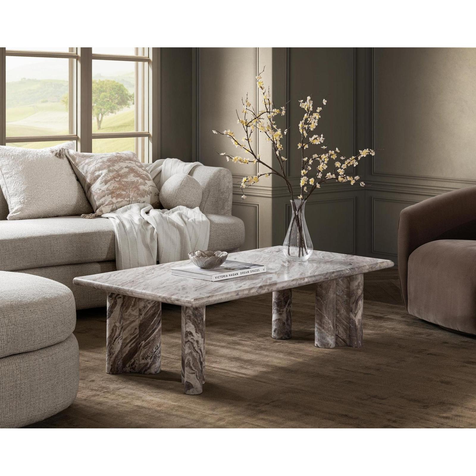 Classic Home Bowman Marble Rectangular Coffee Table