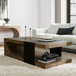 Classic Home Danica Solid Wood Rectangle Coffee Table