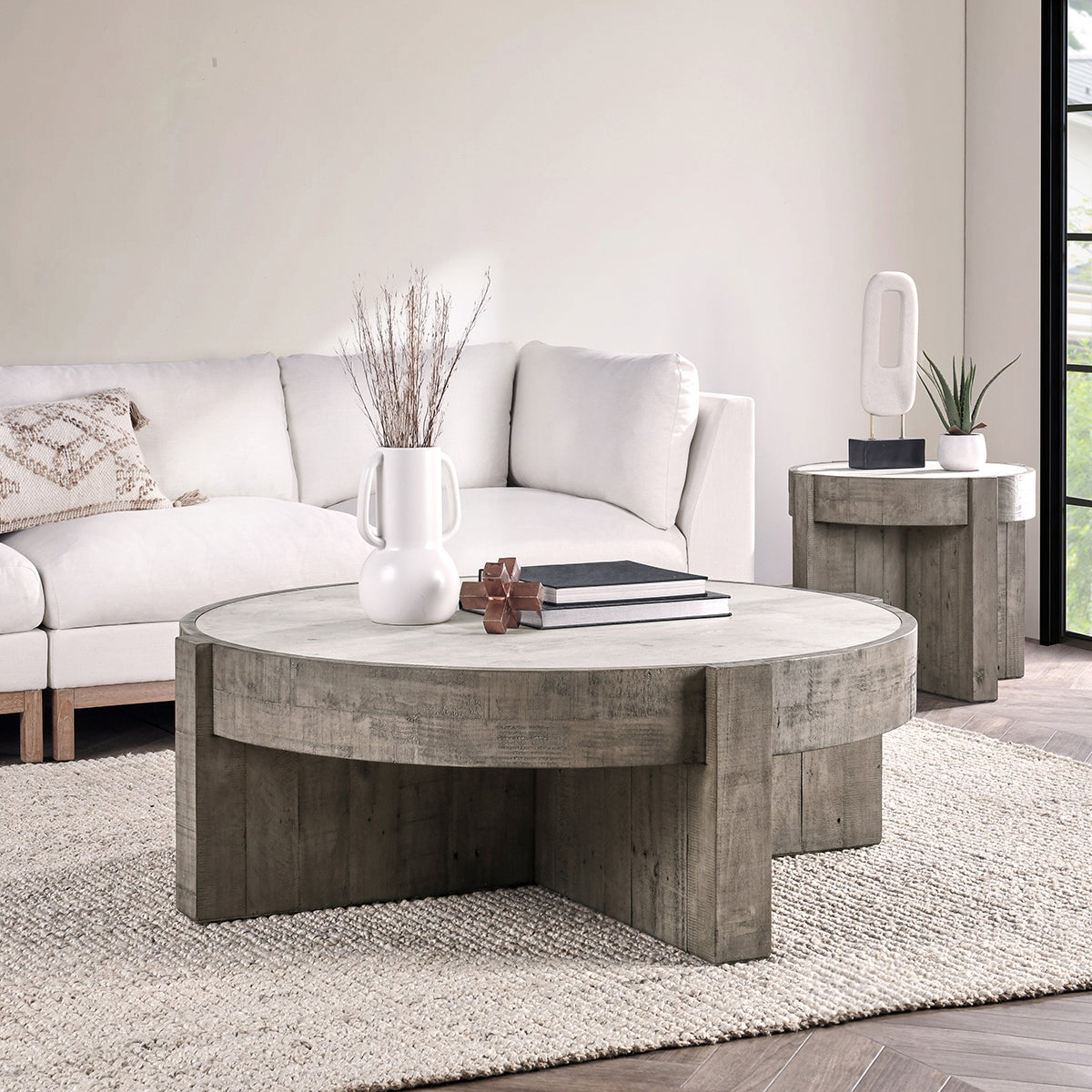 Classic Home Sonoma Solid Wood Round Coffee Table