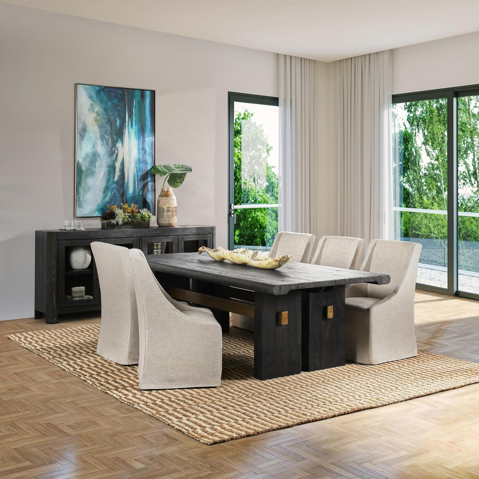 Classic Home Larson Solid Wood Rectangle Dining Table Clearance