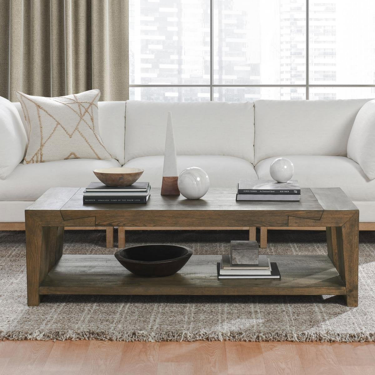 Classic Home Troy Solid Wood Rectangle Coffee Table