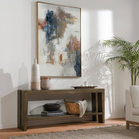 Classic Home Troy Solid Wood Rectangle Console Table